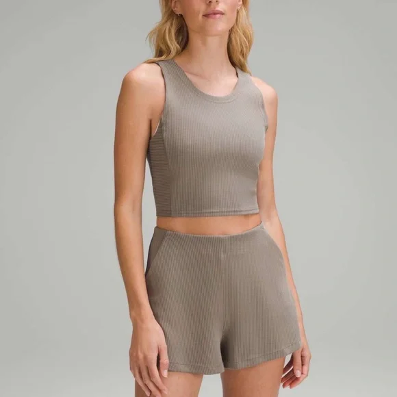 Lululemon Ribbed Softstream Two-Piece Cropped Tank & Shorts - Picture 5 of 5